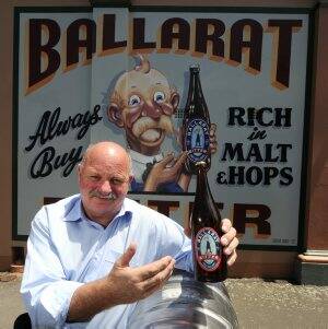 A GOOD BREW: John Turner of the Royal Oak Hotel celebrates the return on tap of Ballarat Bitter.