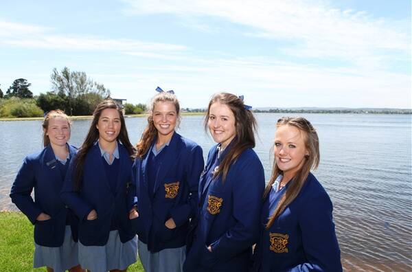 Captain Stef Seeary, Taylah Blake, Cassie James, Rebecca Young and Claudia Griffin.