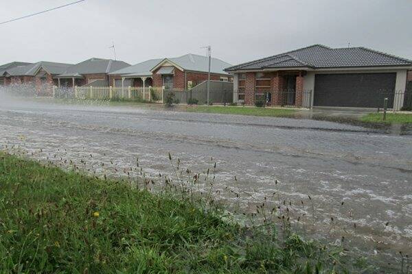 Flash flooding at Greenhalghs Rd, Delacombe. Picture: Dellaram Jamali