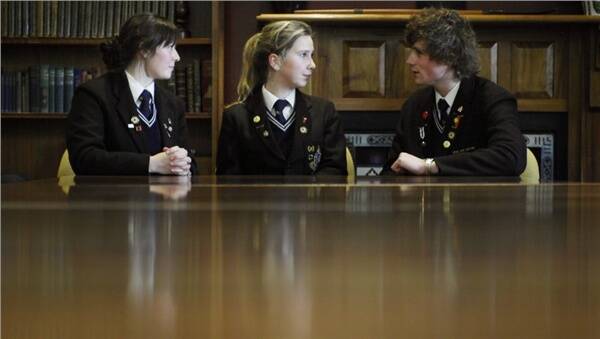 POLITICAL DEBATE: Ballarat Grammar School students Stef Forbes,  Millie Enbom-Goad and Alex Clark discuss the benefits and disadvantages of lowering the voting age.