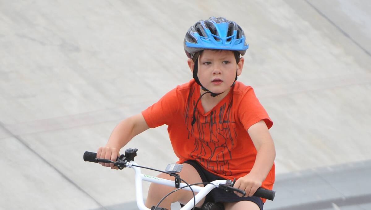 Track Tackers cycling. 7 year old Luke Eddy. Pic Lachlan Bence.