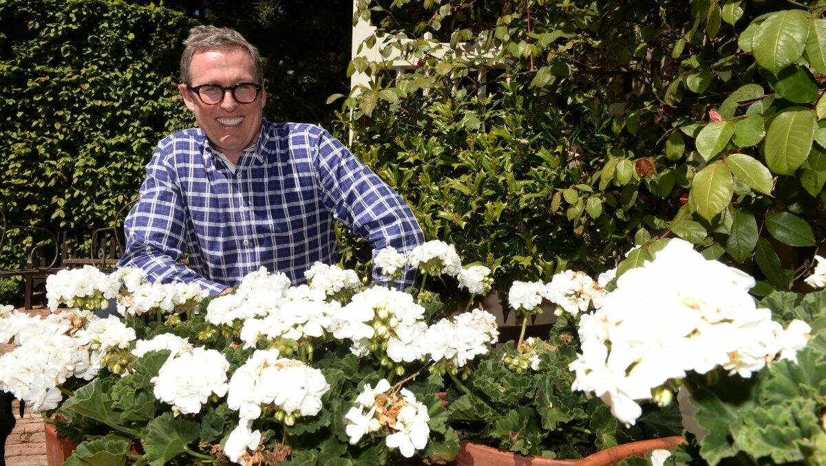 HOME: Prominent interior designer Stuart Rattle in the garden at his property, Musk Farm, last month.  PICTURE: KATE HEALY 