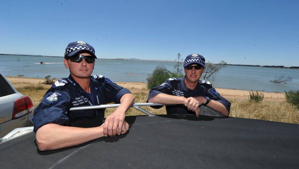 Water wise: Leading Senior Constables Dean Corin and Simon McCormick will have a particular interest in jet-ski operators this summer.  PICTURE: Lachlan Bence