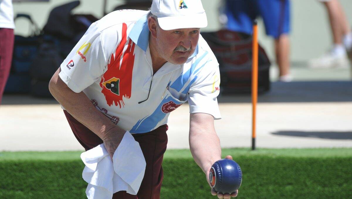 Close: A strong performance by BMS bowler Geoff Allen against Daylesford wasn’t enough to get his side into the finals series PICTURE: LACHLAN BENCE