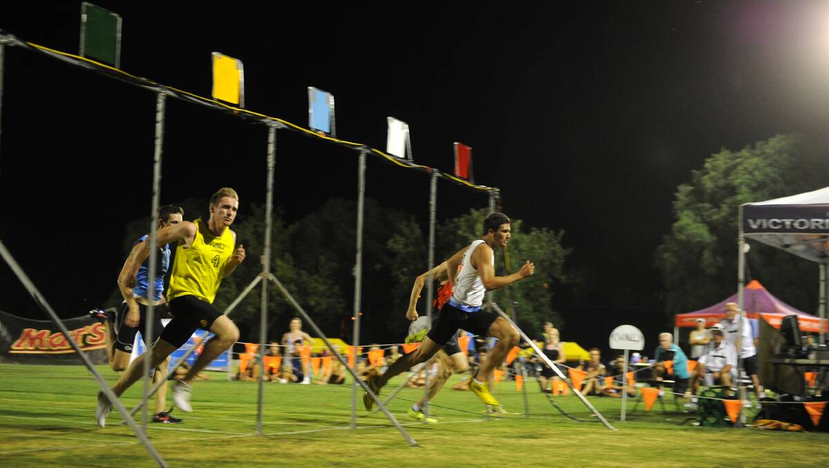  Nathan Riali wins the 70m Open Final. Picture: Justin Whitelock 