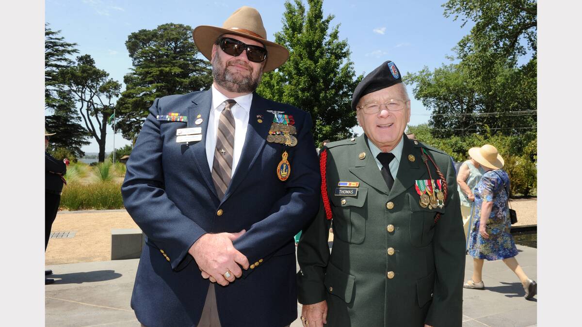 Barry McDaniel (Chief Petty Officer US Navy), John Thomas (Staft Sargent US Army) - The Ex-POW Memorial 10 Year Anniversary. Picture: Justin Whitelock 