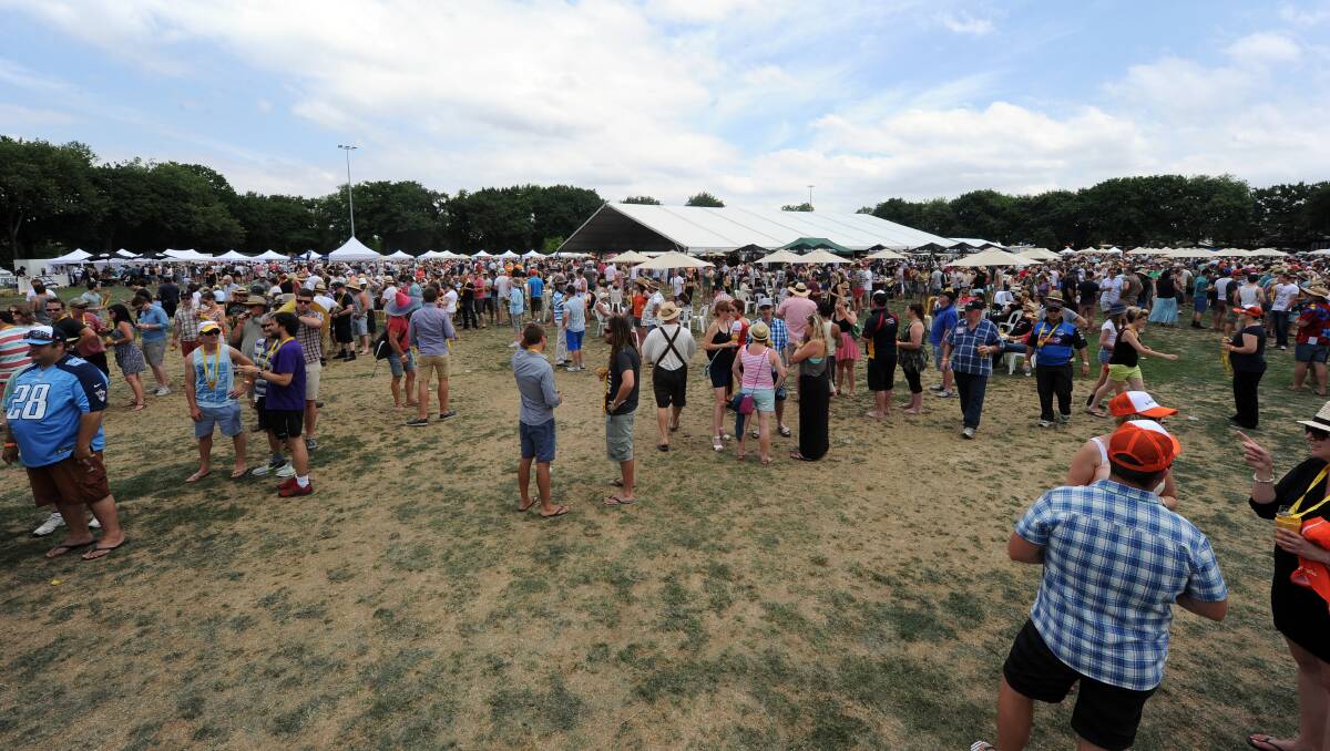 Crowds at the Ballarat Beer Festival. PICTURE: JUSTIN WHITELOCK 