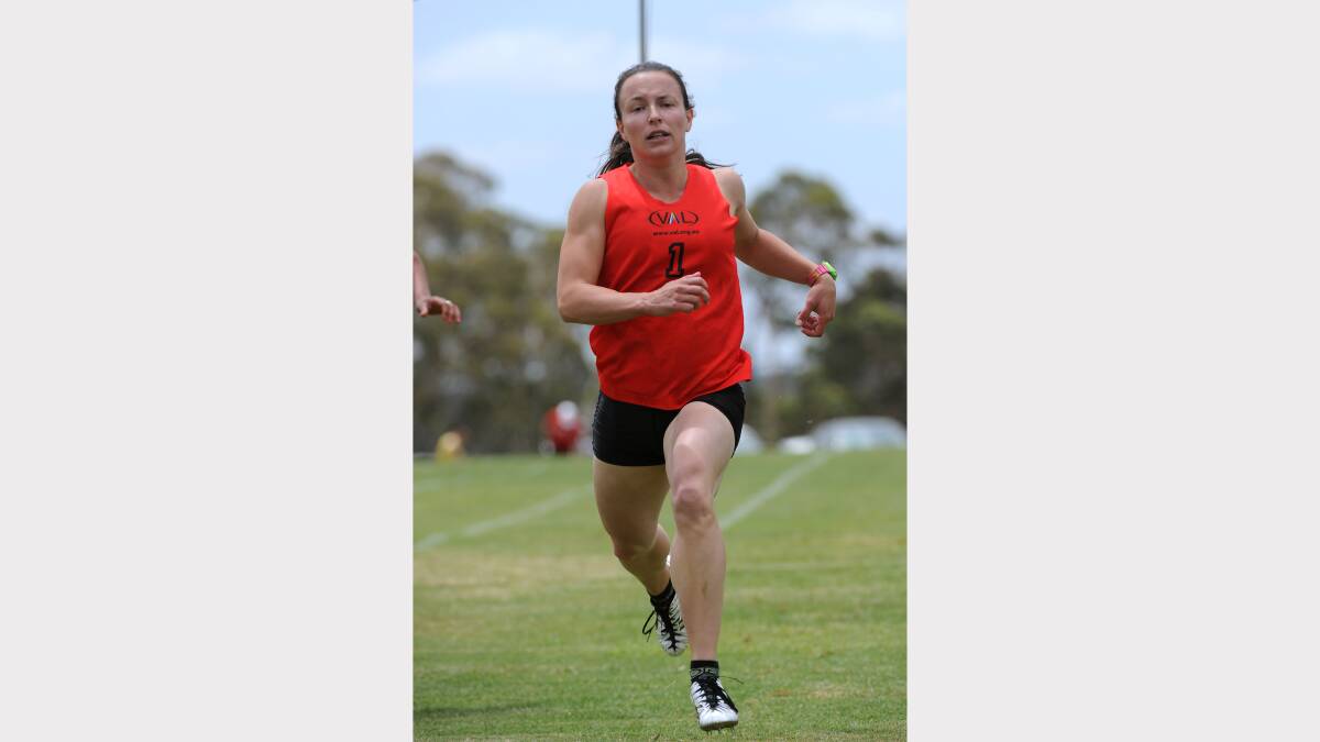 Hundreds turn out for the ninth annual Daylesford Gift: 100m Womens Final Winner Angela Byrt       