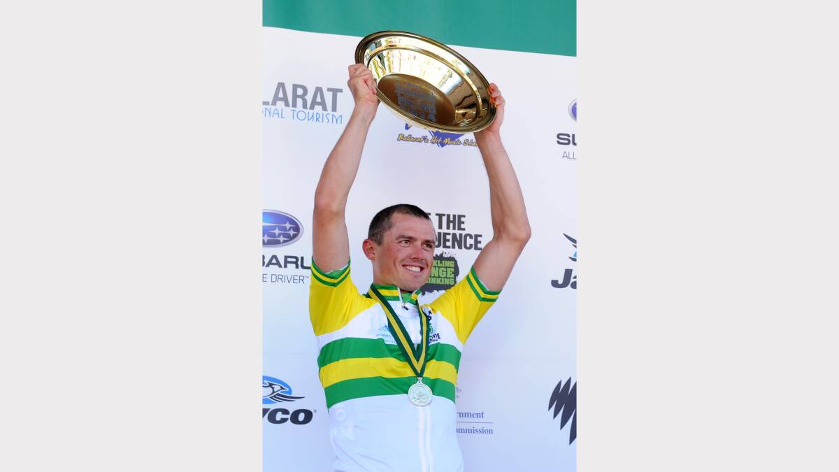 Simon Gerrans takes out the Buninyong King of the Mountain Road Nationals PICTURE: JUSTIN WHITELOCK 