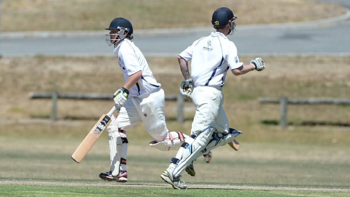 Cricket - Mt Clear v Brown Hill. Shaun Coffey and Les Sandwith, Mt Clear. PIC: KATE HEALY