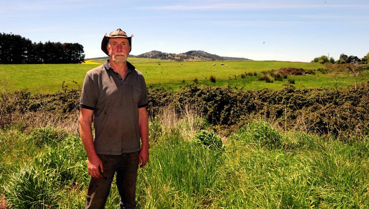 PETITION: Doug Hobson says the focus of anti-wind-farm sentiment has tarnished Waubra’s reputation. PICTURE: JEREMY BANNISTER