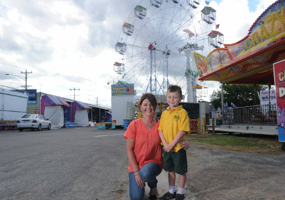 Sue Jones, with her son Cooper, says the Ballarat Show can be affordable, so long as you plan for it. 