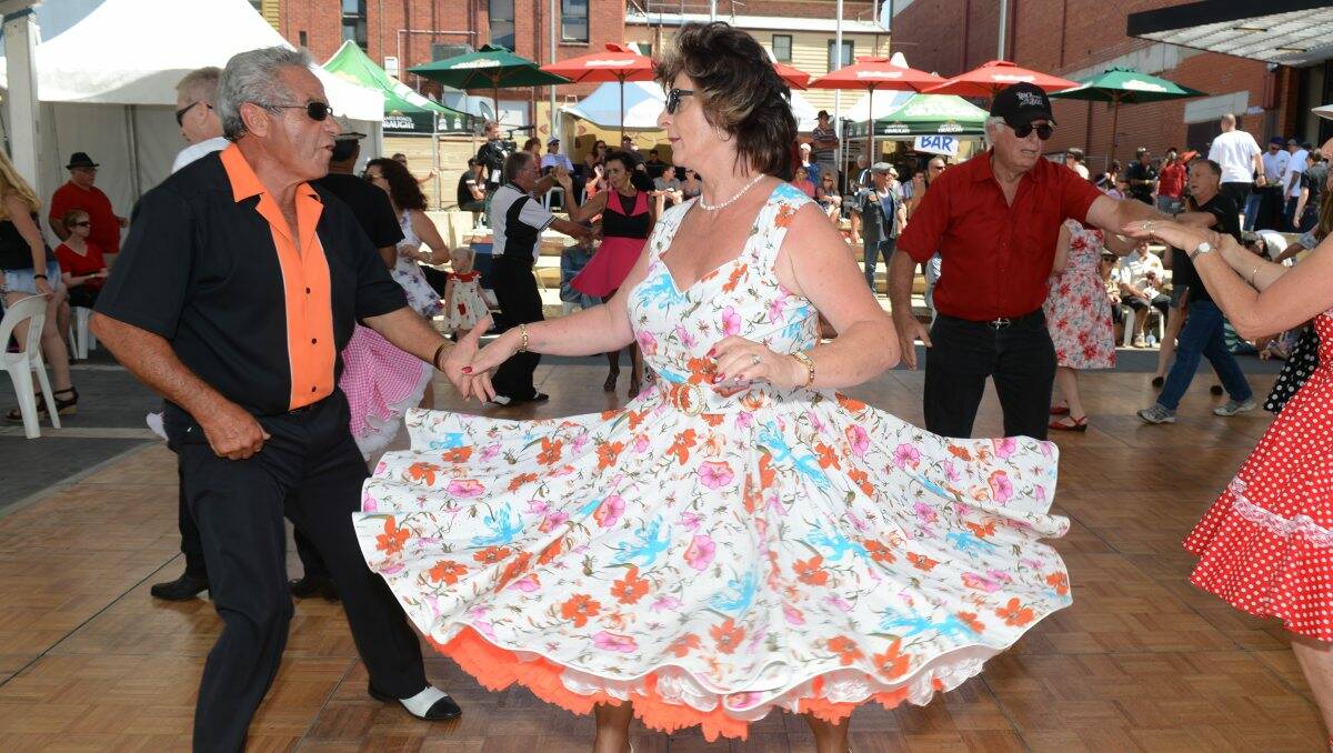  Joe and Helen Gatt of Tarneit get into the swing of the Rockabilly Festival at the weekend. PICTURE: KATE HEALY