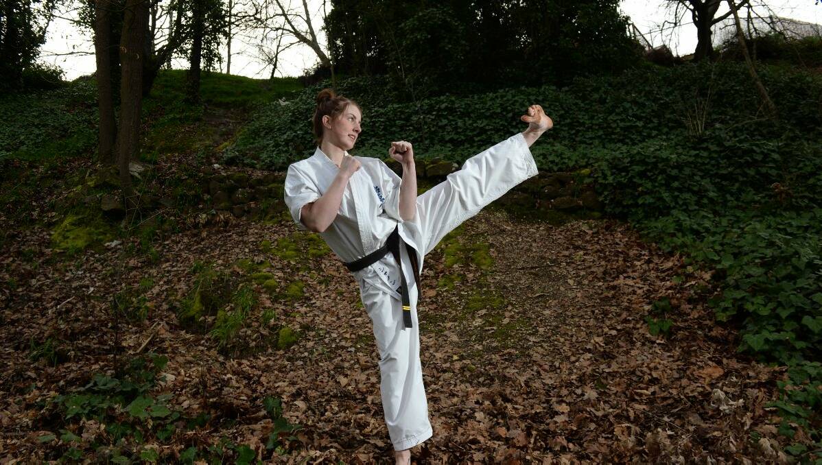 HIGH KICK: Martial artist Shannyn Johnstone-Ward is one of five athletes in the running to be named Ballarat Sportwomen of the Year for 2013. PICTURE: ADAM TRAFFORD