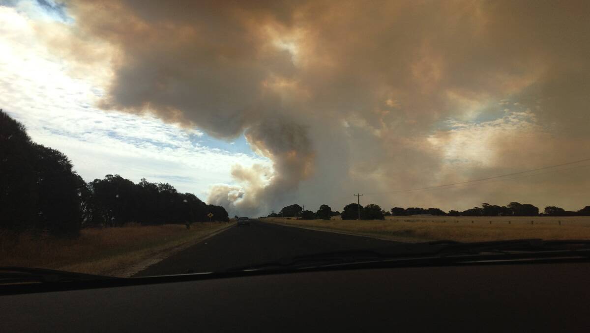 OUT OF CONTROL: The fire at Chepstowe, outside Ballarat. 