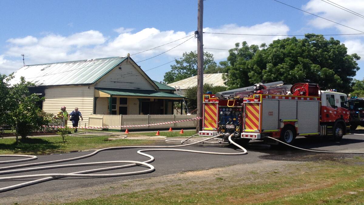 SCENE: Emergency crews at the Rice Street property this morning. PICTURE: JORDAN OLIVER.