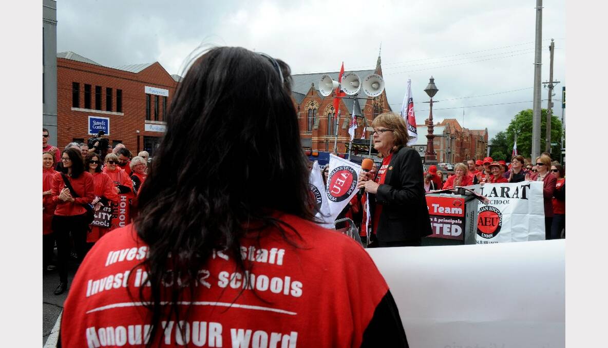 Mary Bluett addressing the teachers. PICTURE: JEREMY BANNISTER.