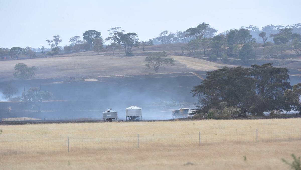 Smoke seen this morning drifting across the paddocks in the Chepstowe area. PICTURE: LACHLAN BENCE.