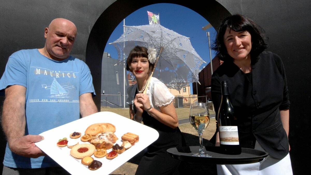 Alain Gayral (Le Peteit Patissier), Amie Brulee (French Songs And Stories), Melissa Staley (Sweet Decadence at the Gallery) ahead of Backyard Tasters. PICTURE: JEREMY BANNISTER.