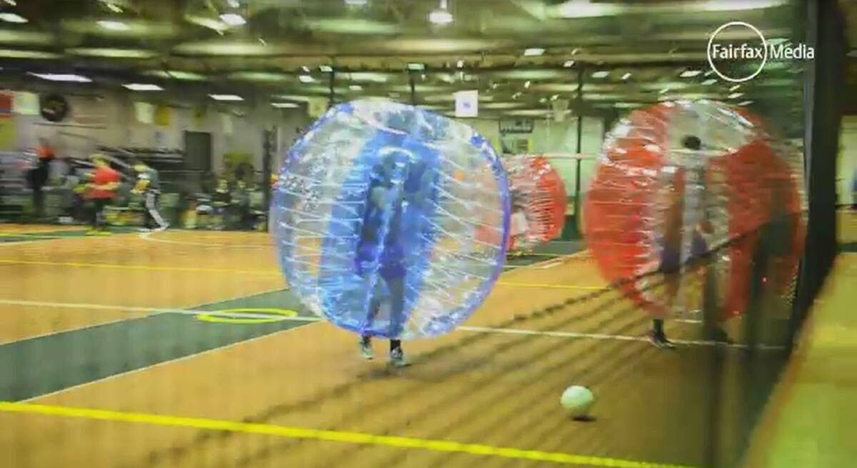 Bubbleball in action, played here at Major League Indoor Sports Centre in Ballarat.