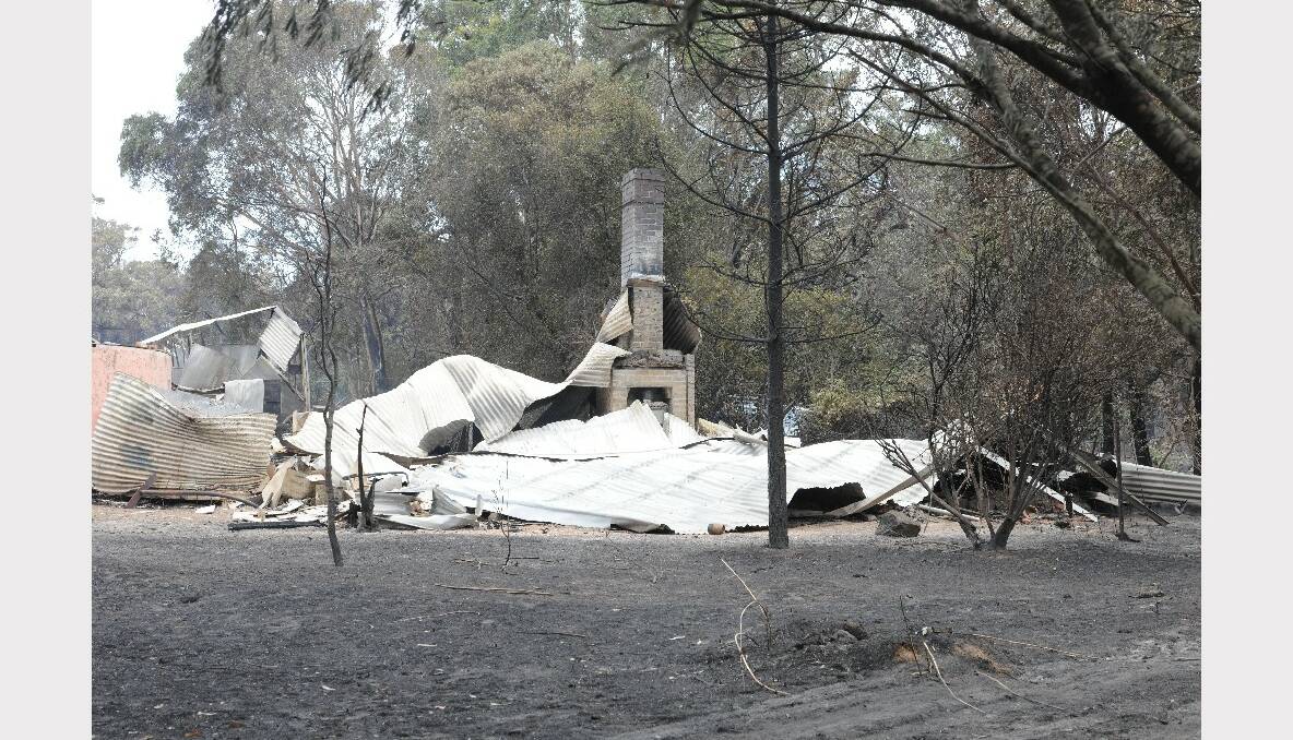 Gayle and Ray Stone's property was destroyed by yesterday's fire. PICTURE: LACHLAN BENCE.