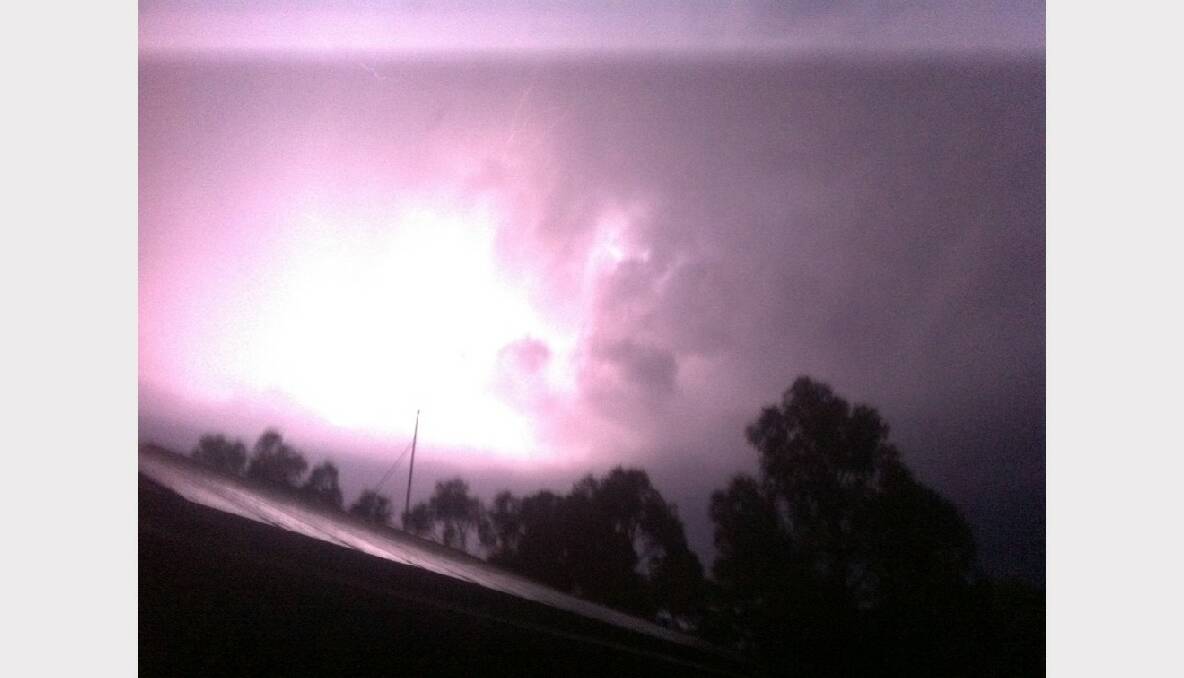 Lighning at Ross Creek. Submitted by our social media reporter Sharni Carroll.