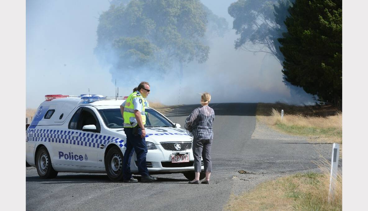 A fire at Yendon this afternoon burnt 20 hectares. PICTURES: ADAM TRAFFORD.