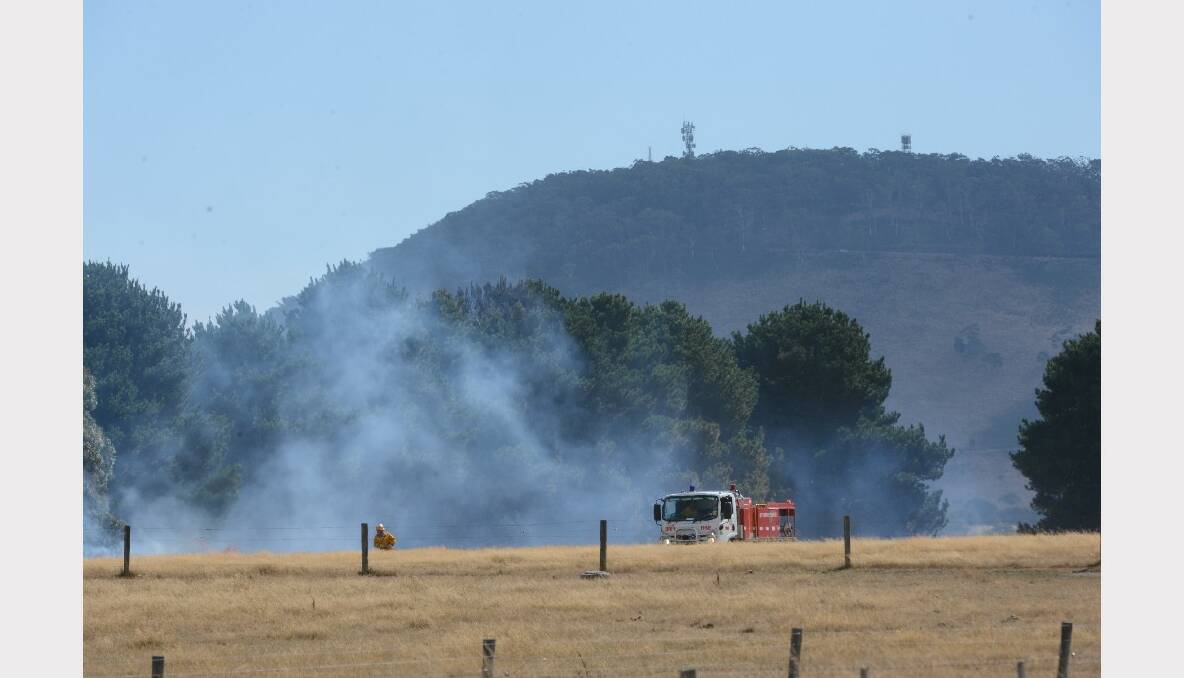 A fire at Yendon this afternoon burnt 20 hectares. PICTURES: ADAM TRAFFORD.