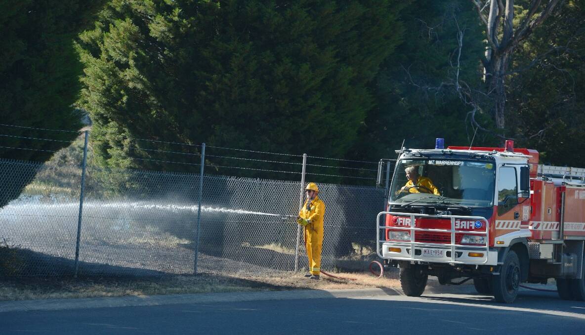 Firefighters called to the scene of a grassfire at Canadian. PICTURES: KATE HEALY.