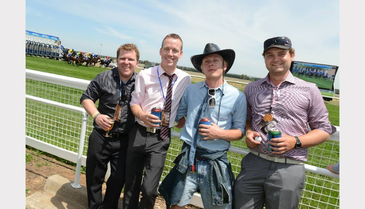 Joel Oliver, Shane McCann, Lucas Semmens (the Buck) and Ash Semmens from the Yarra Valley. PICTURE: KATE HEALY.