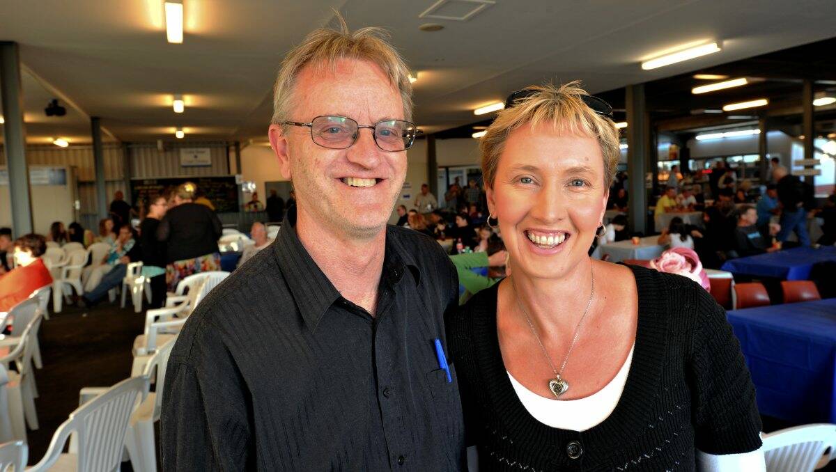Mark and Lerise Frew at the Ballarat Pacing Cup.