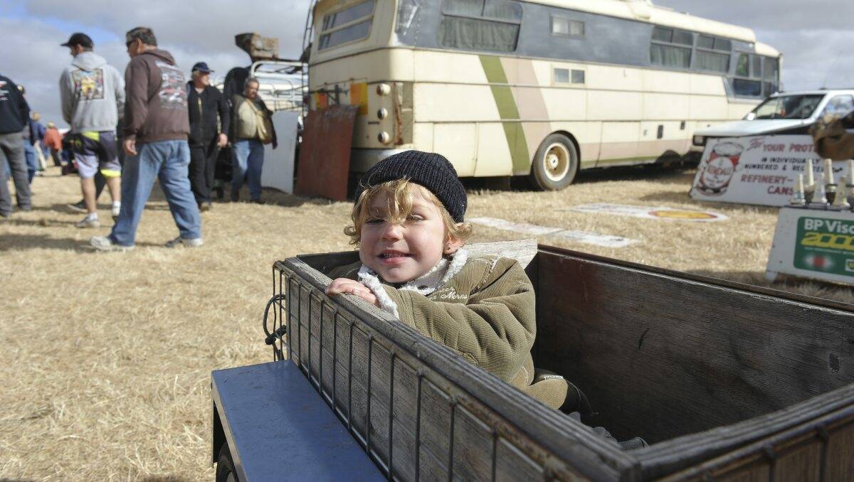 Zachary Connor, 4, at the Swap Meet on Friday. Picture: Lachlan Bence