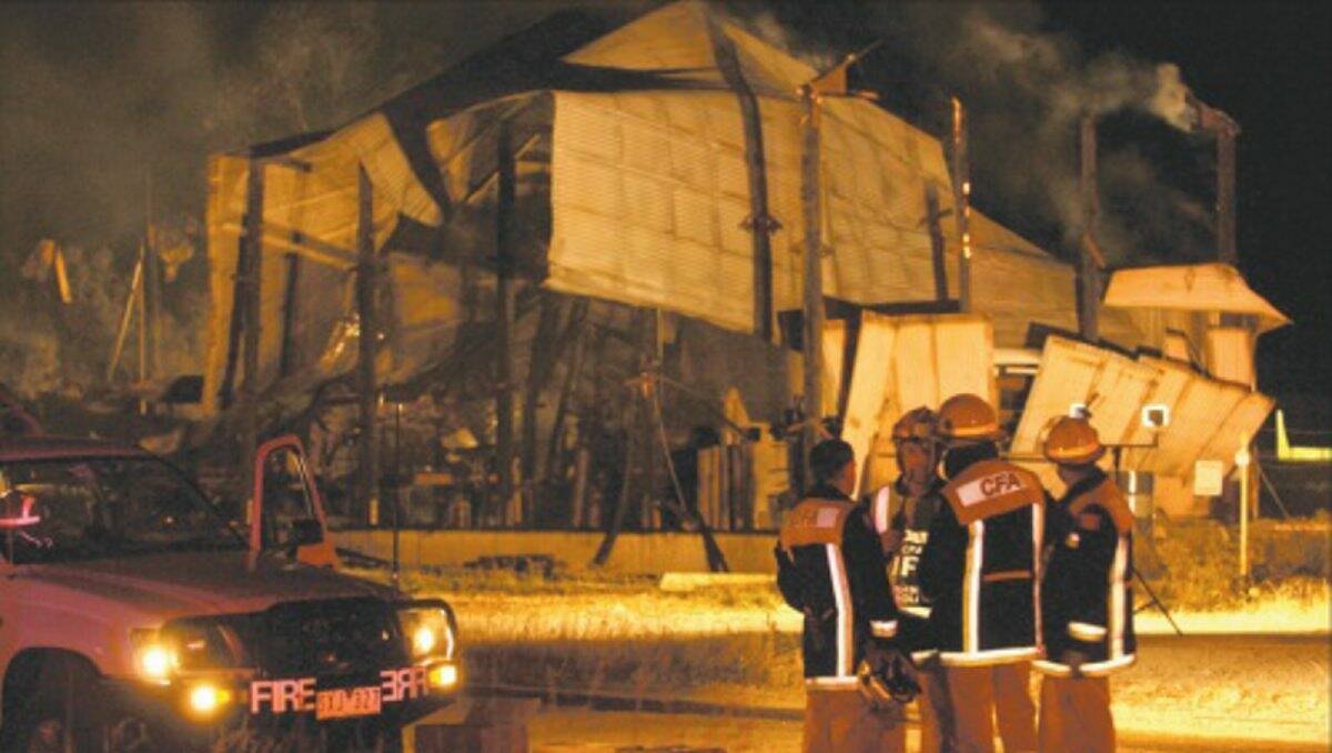 The scene on March 3, 2006, when the shed housing the almost-restored Golden City Paddle Steamer burnt to the ground.