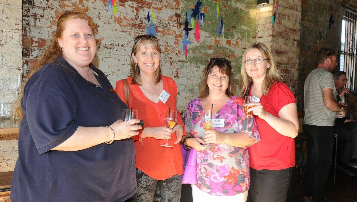 Sybil Hatherell, Merrin Taylor, Leah Dix, Kylie Brown at the pamper night at Mitchell Harris Wines.