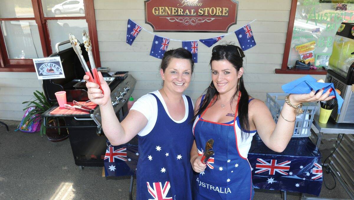 Australia day Grampians fire fundraiser at Gordon. Jenna O'Hallaron and Lauren Fisher.
