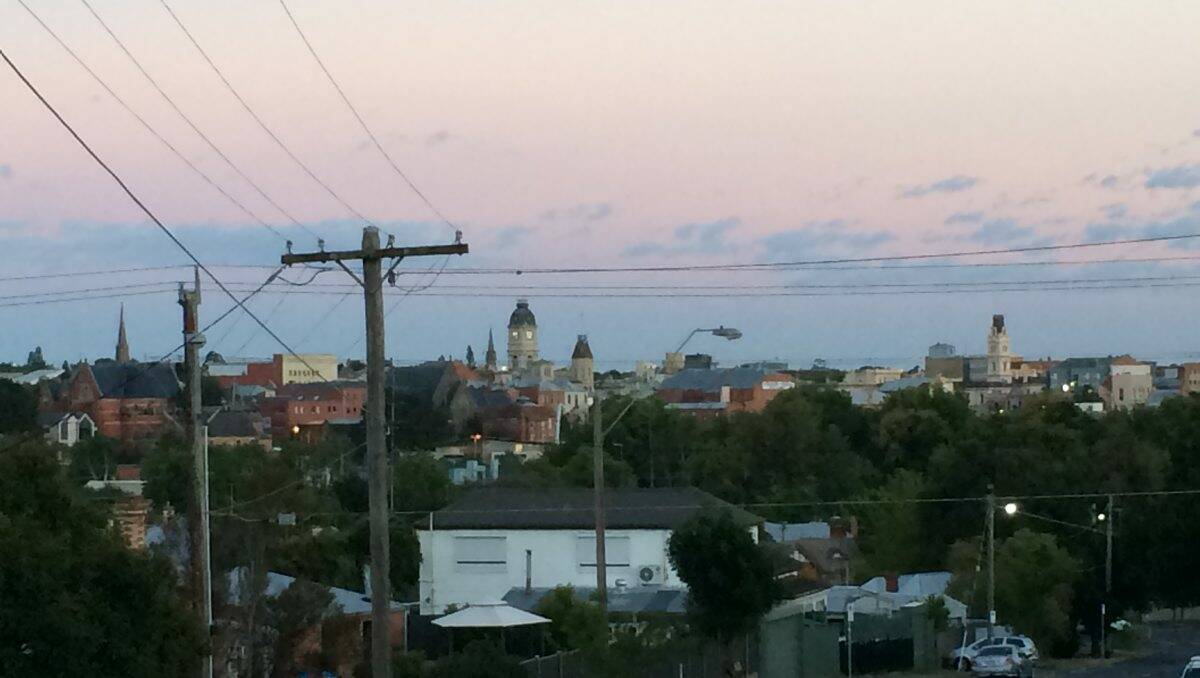 The Ballarat skyline this morning, looking from Ballarat East. Picture: Jordan Oliver