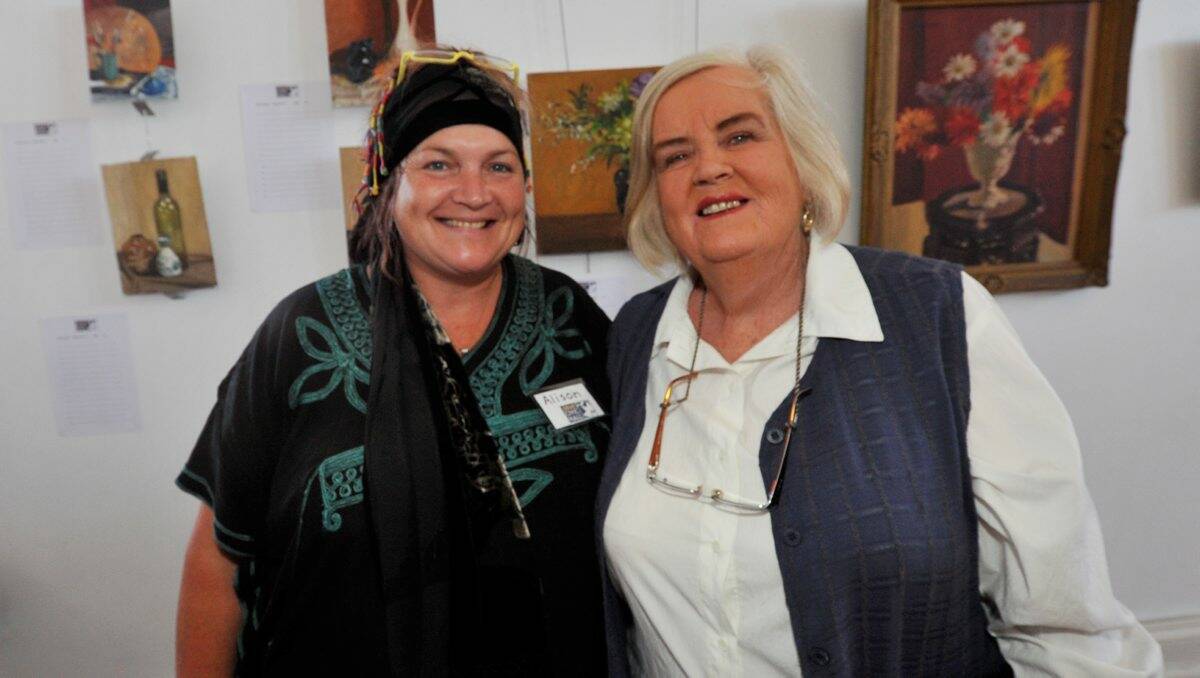 Alison Robertson, Veronica Punshon at the Save the Civic Hall art auction.