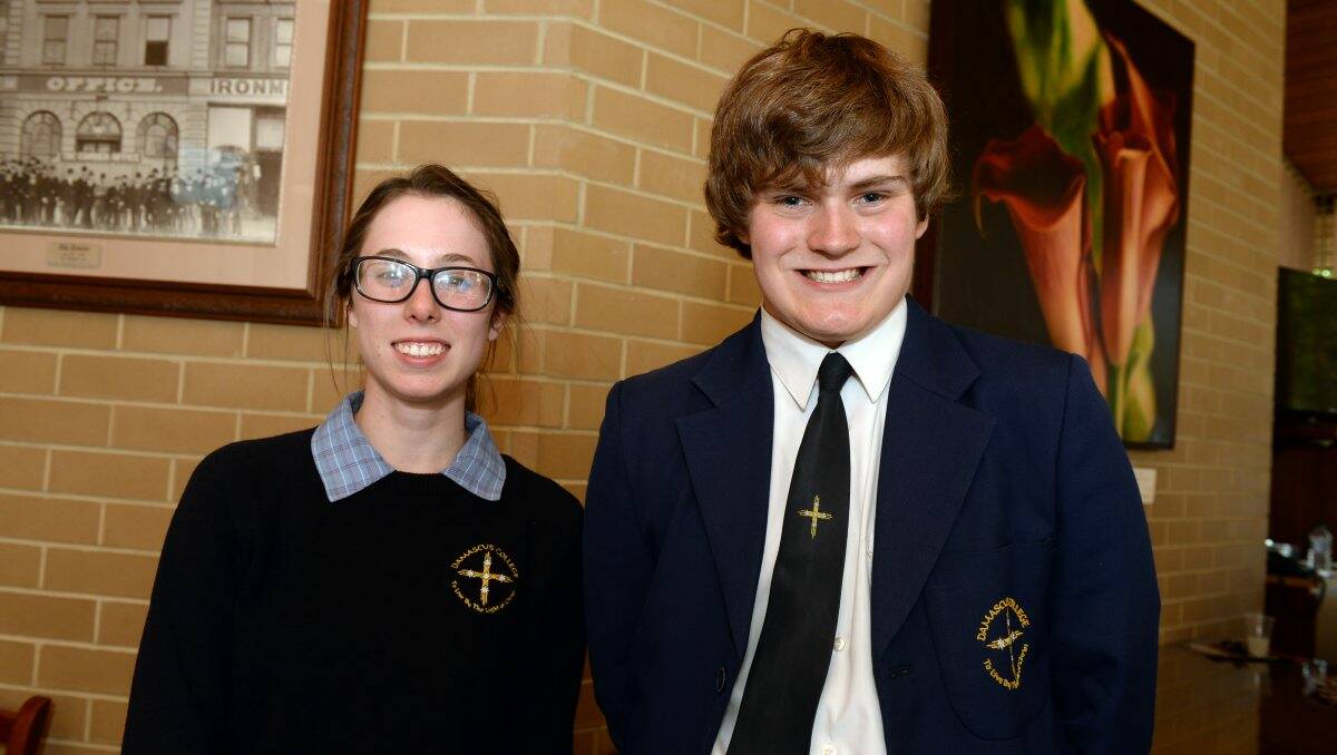 Ashley Firth and Danyon Harris from Damacus College. PICTURE: KATE HEALY