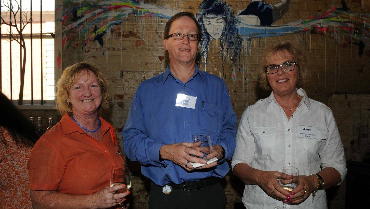 Anne Harrington, Greg Walker, Jane Duggan at the pamper and party night at Mitchell Harris Wines.