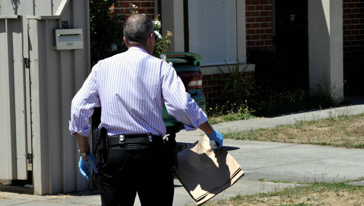 Police arrest a man in a raid on a Ballarat home today. PIC: Jeremy Bannister