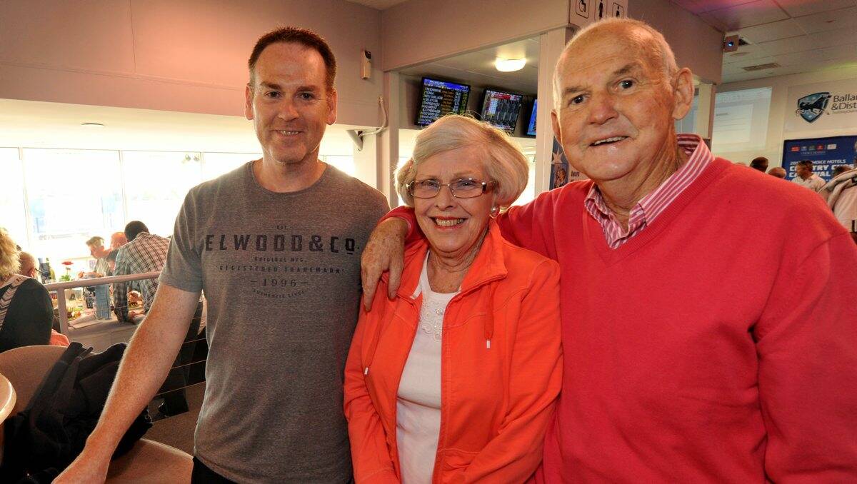 Danny Kennedy, Barbara Sharp, Nick Kennedy at Ballarat Pacing Cup.
