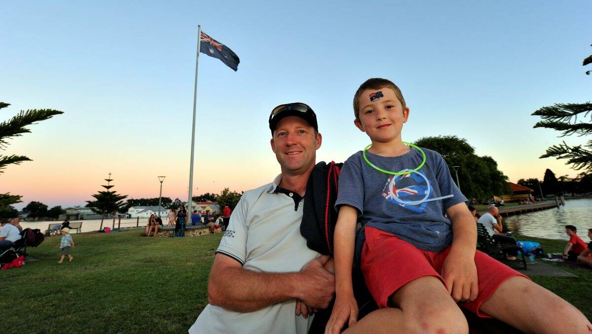 John and Riley Kerr at Australia Day around the lake.