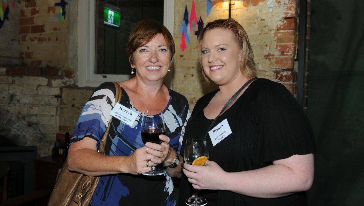 Kerryn Morgan, Bianca Schefferle at the pamper and party night at Mitchell Harris Wines.