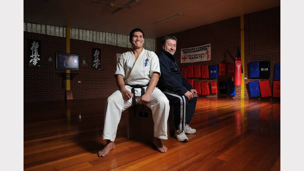 Iranian Karate champion Mohammad Rezaie fled Iran as a refugee and has been living in Ballarat. Mohammad, an Harazi, fled persecution and is being trained by national karate coach, Steve Hardy at Kyokushin Karate Ballarat. PHOTO:ADAM TRAFFORD