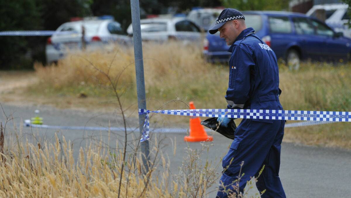 Police examining the scene where Scarsdale teenager Timmy O'Brien died in January, 2013. PICTURE: KATE HEALY