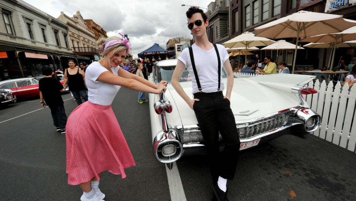 Courtney Goodwin and Adam Canny at the Ballarat Beat Rockabilly Festival. PICTURE: JEREMY BANNISTER