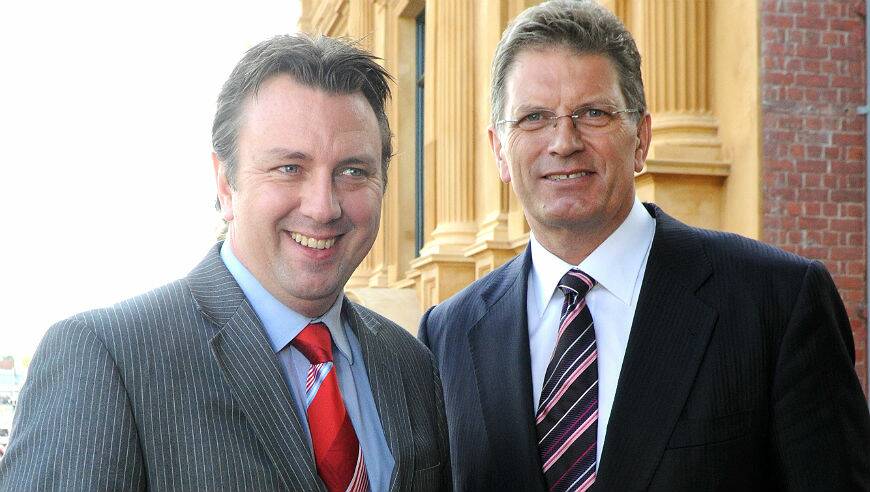 John Fitzgibbon with Premier Ted Baillieu in Ballarat last year. PICTURE: JEREMY BANNISTER