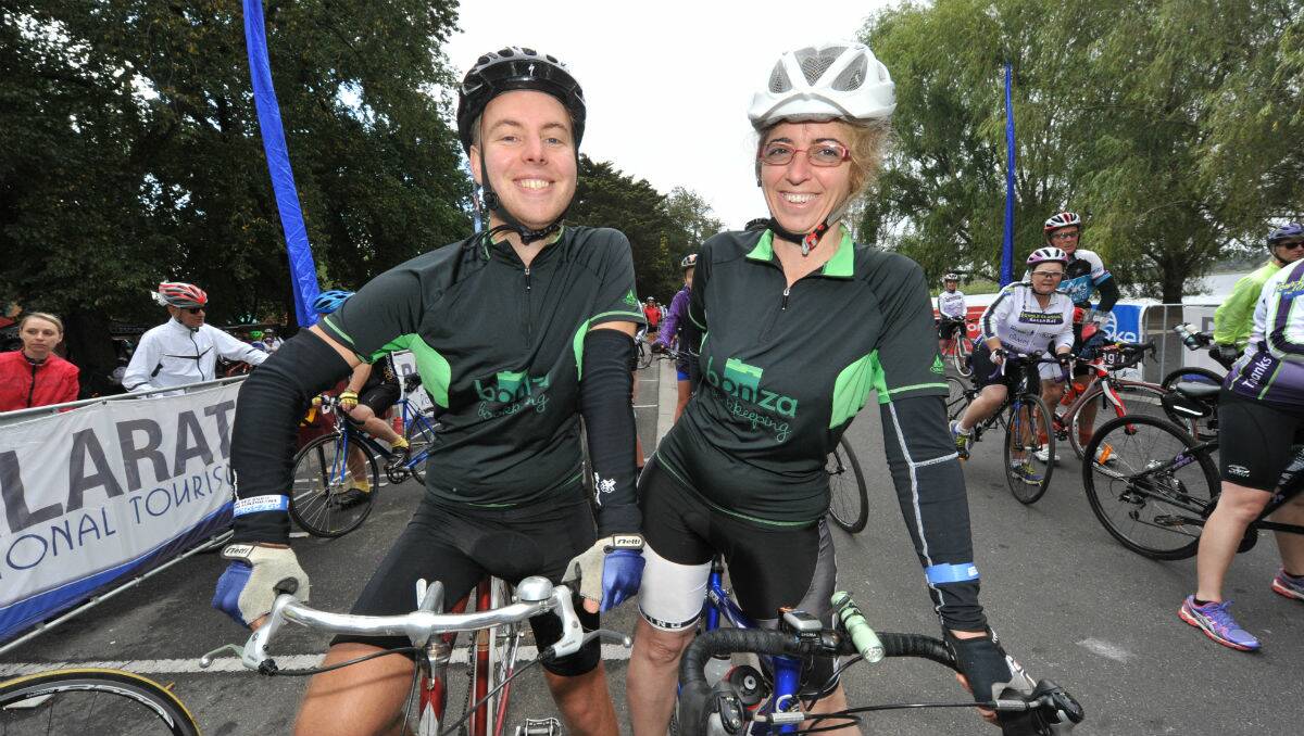 Ricky Ricardo and Catherine Eldridge at the Ballarat Cycle Classic. PICTURE: JEREMY BANNISTER
