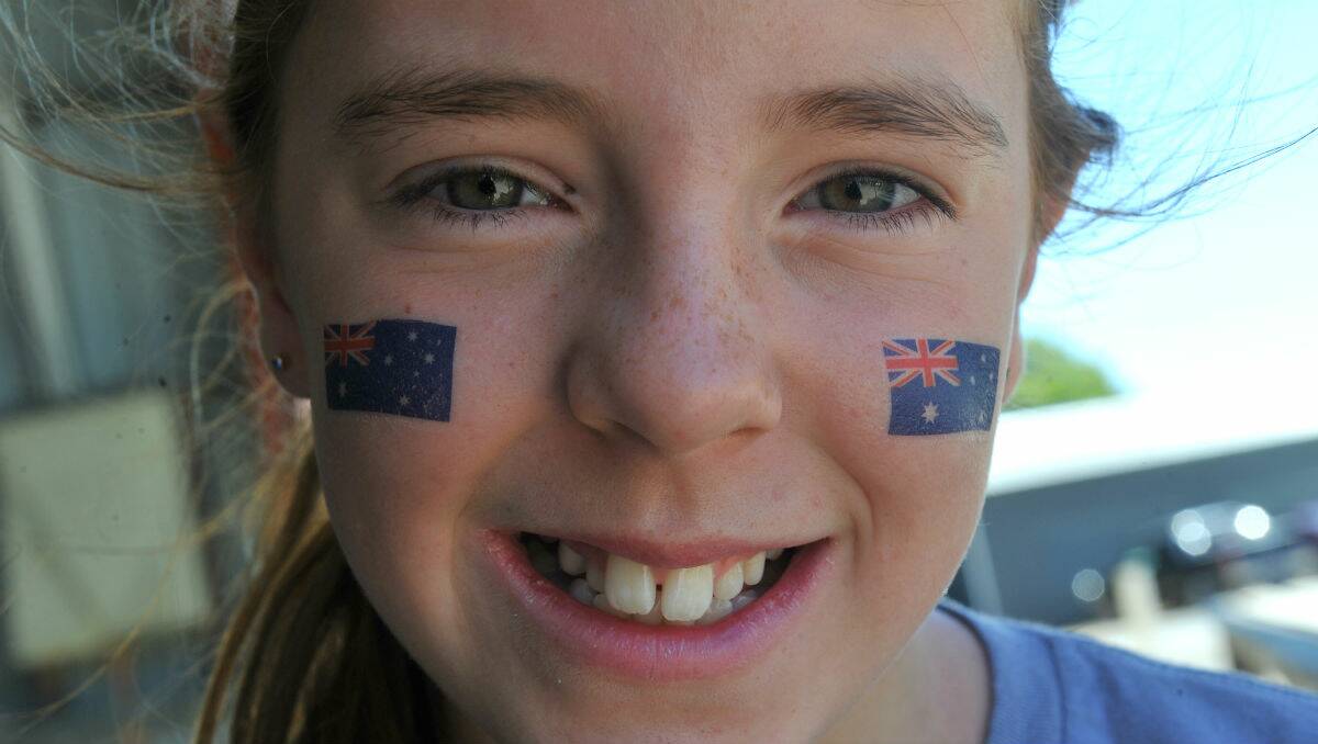Milly Bradley, 11, at the Pyrenees Shire Australia Day celebration at Beaufort. PICTURE: LACHLAN BENCE