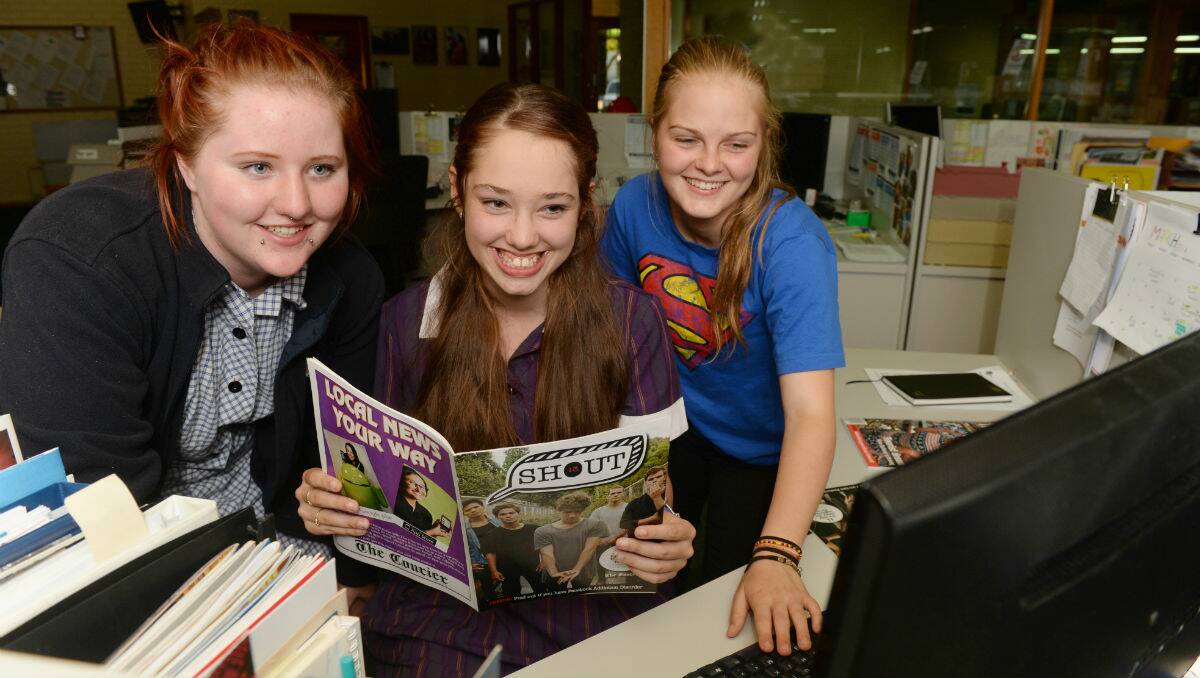 Isabelle Haywood, Caitlyn Schaper and Olivia Pegg are on this year's Shout committee. PICTURE: KATE HEALY
